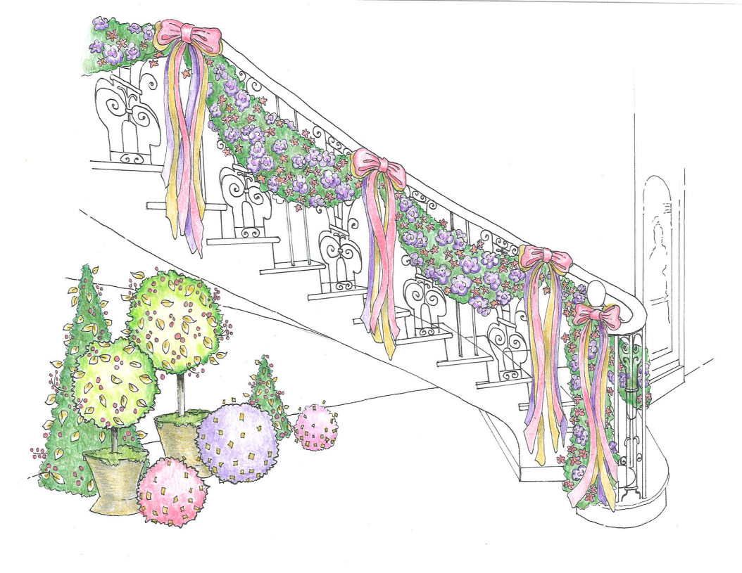 Laura Dowling - Drawing - Grand Staircase