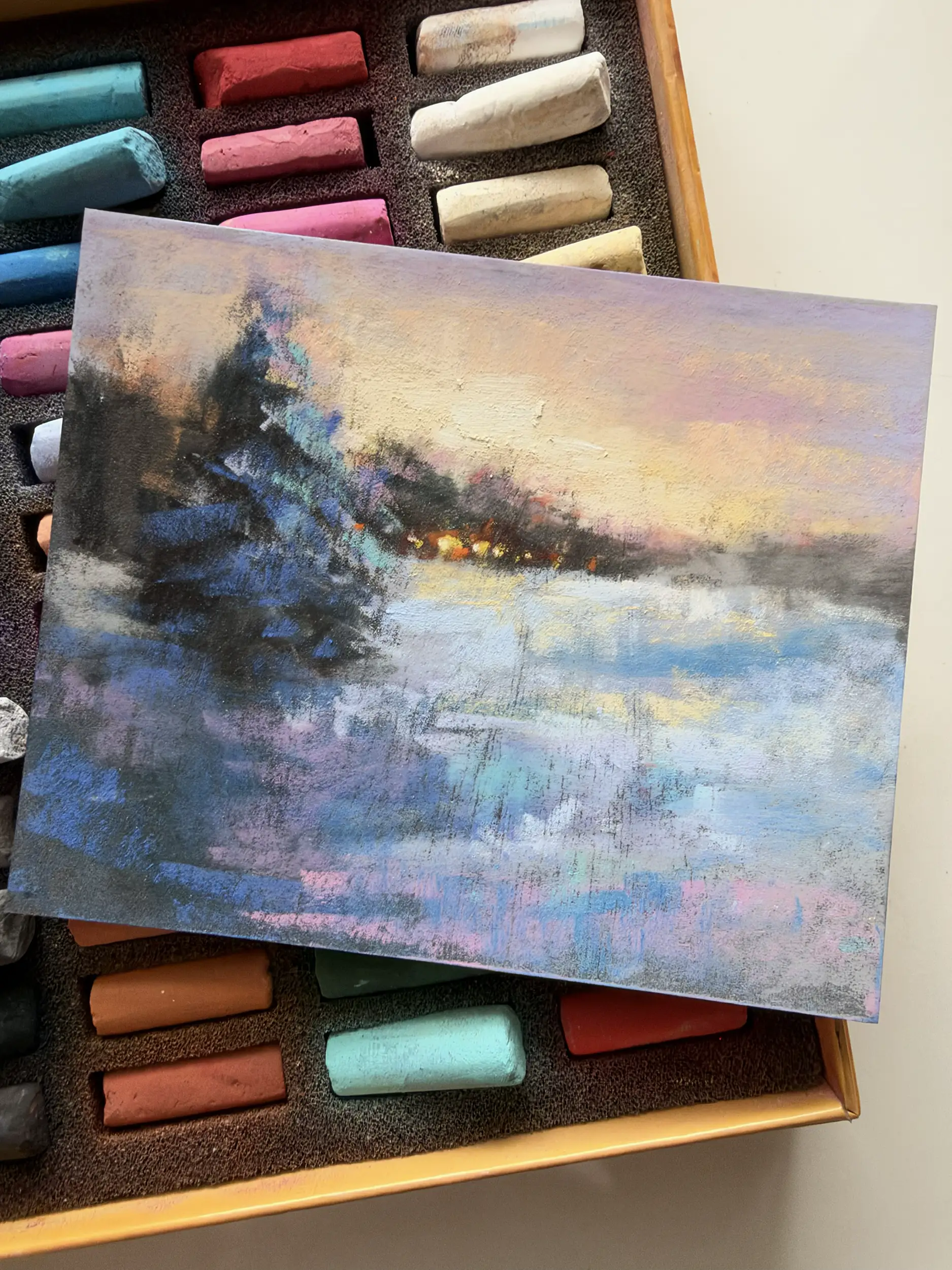 soft pastels winter scene